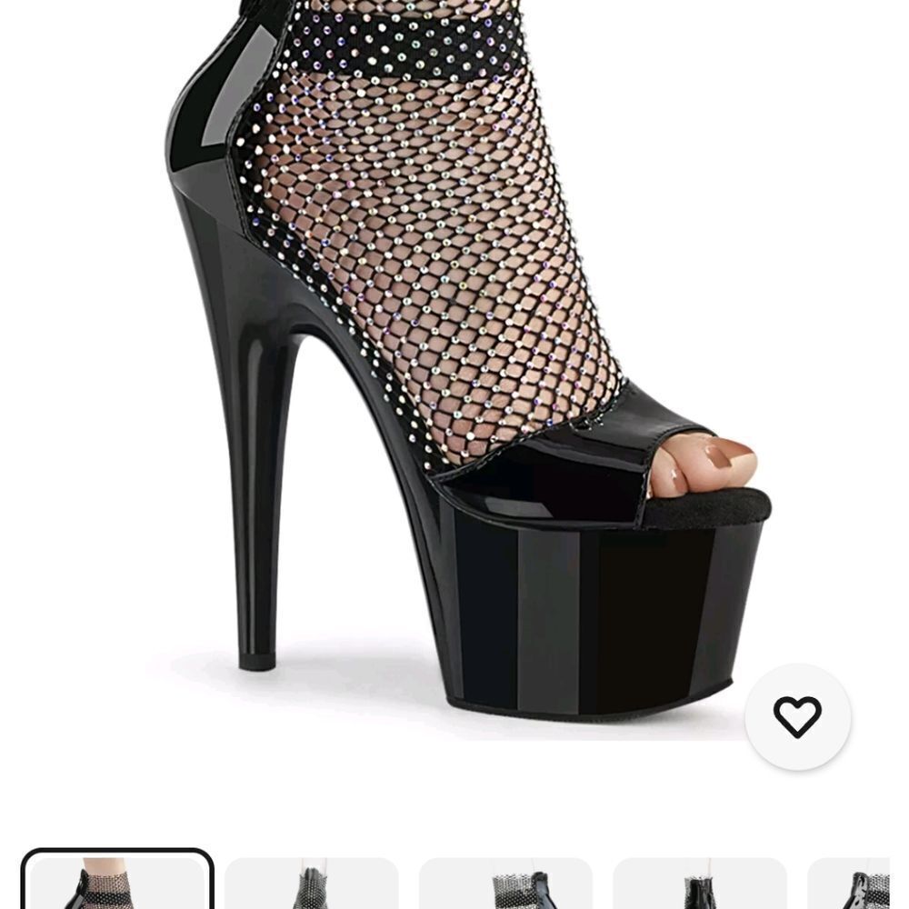 PLEASER ADORE-765RM Women's SZ 6 Platform 7" Heel Zip Close Back Pole Shoes Sexy